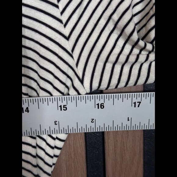 New Motherhood Dress Small Womens Ruched Black White Round Neck Stretch Midi - Picture 3 of 7